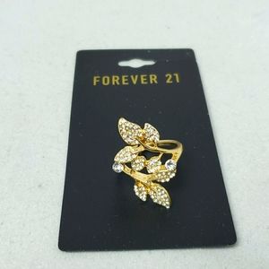 3 for $15 Forever 21 gold rhinestone leaf ring